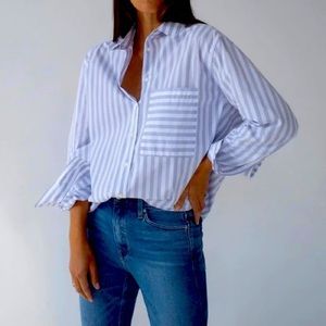 AYR - the deep end button down - grape soda - size small